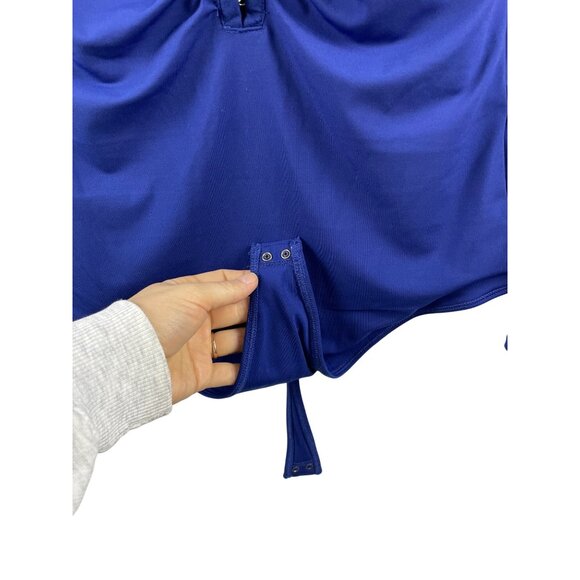 Abercrombie & Fitch Womens Large Coquette Thong V-Neck Teal Blue Bodysuit - Picture 4 of 9